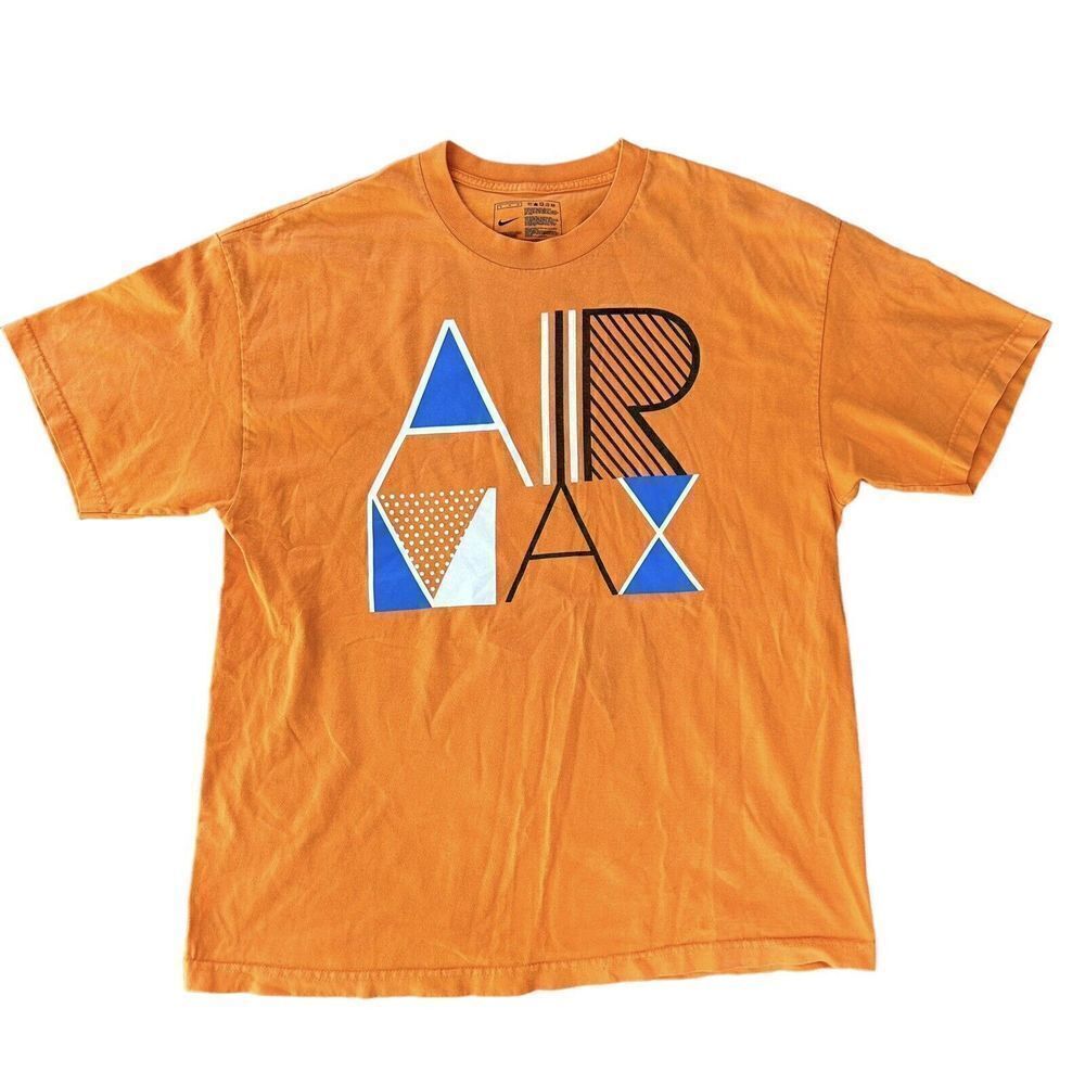 Nike Air Max T Shirt Men’s Size XL‎ Orange Sneaker Graphic Tee Spellout Vtg